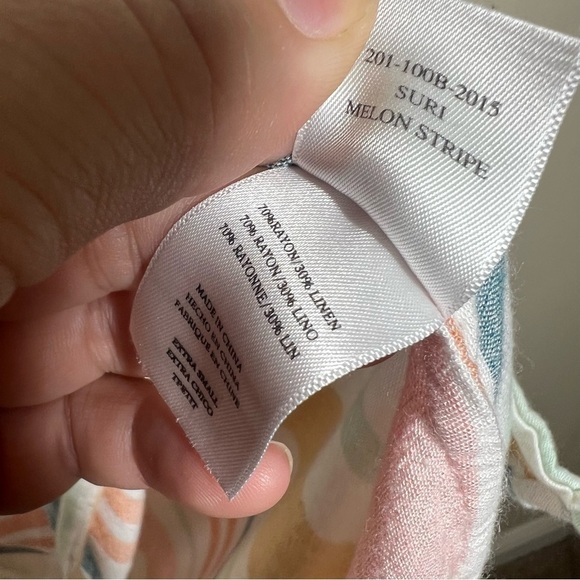 Rails Womens Suri Melon Stripe Rayon Linen Blend Midi Dress Size XS Multicolor - Picture 7 of 10